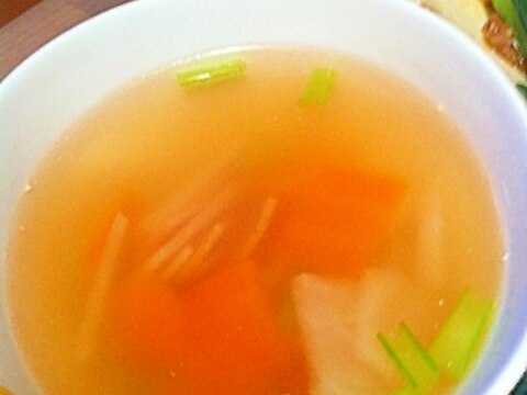 蕪と人参とハムの中華スープ